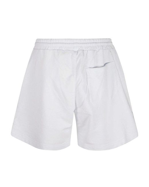 MSGM White Logo Bermuda Shorts for men