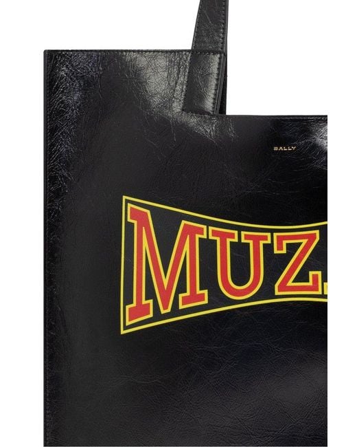 Bally Black X Dj Leo Mas Muzak-Printed Open Top Tote Bag for men