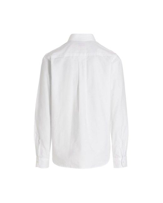 KENZO White Buttoned Long-sleeved Shirt for men