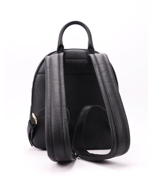 Love Moschino Black Logo-embossed Zipped Backpack