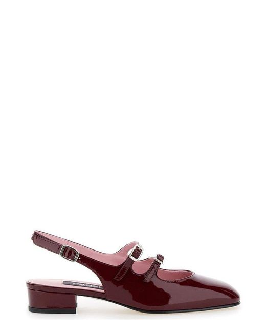 CAREL PARIS Red Paris Peche Slingback Mary Janes