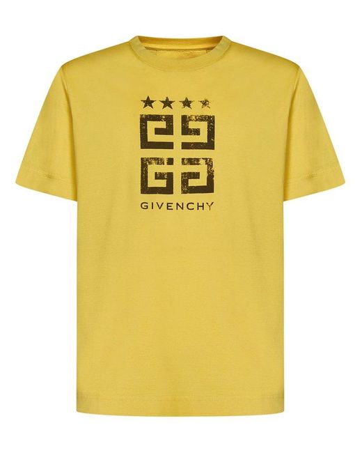 Givenchy Yellow 4g Stars T-shirt for men
