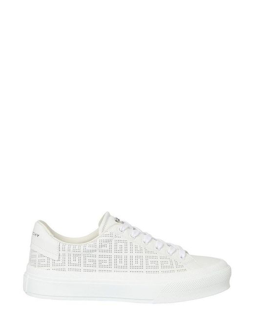 Givenchy White 4g Perforated Sneakers