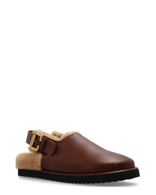 Chloé Brown Nil Buckle Detailed Mules