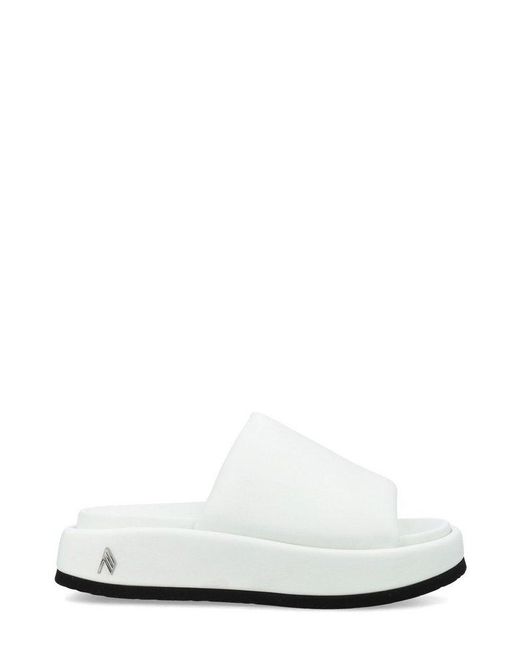 The Attico White Mia Flatform Sandals