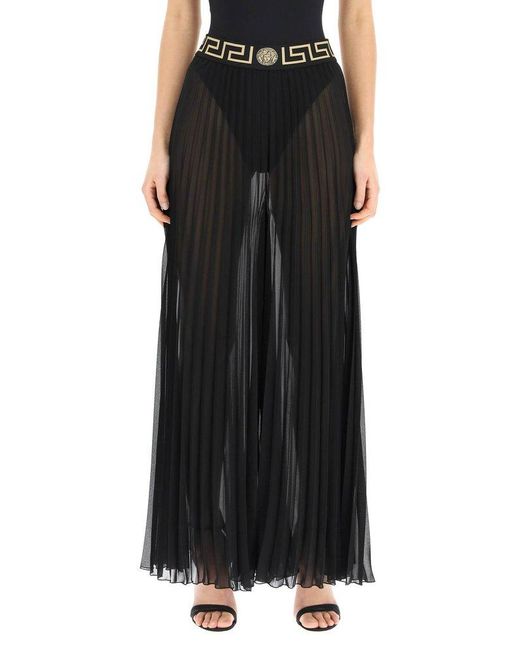Versace Synthetic Pleated Pareo Trousers in Nero (Black) (Black) - Save 25%  - Lyst