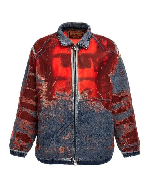 DIESEL Red 'D-Krap-Fse' Jacket for men