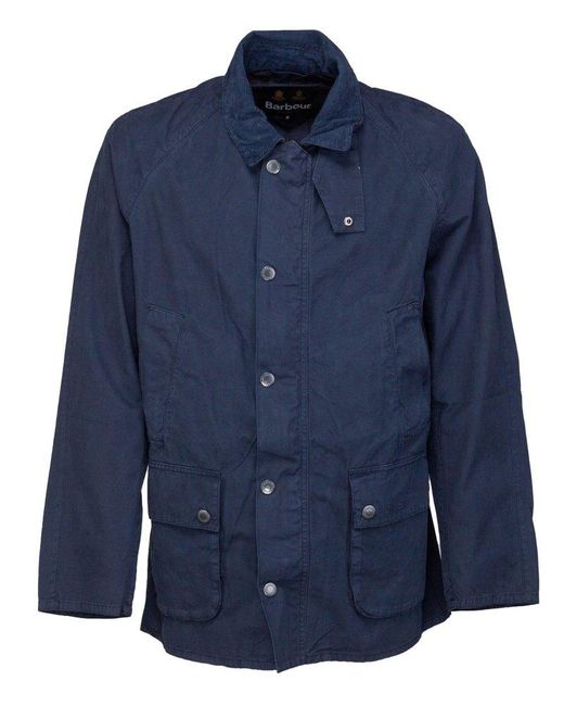 Barbour Blue Collared Long-sleeved Overshirt for men