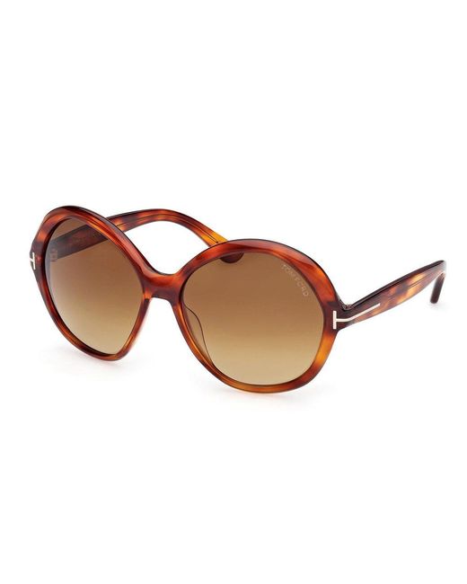 Tom Ford Brown Annabelle-02 Round Frame Sunglasses