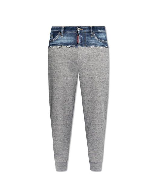 DSquared² Blue Patchwork Track Trousers for men