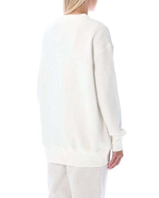 Nike White Logo Embroidered Oversized Crewneck Sweatshirt