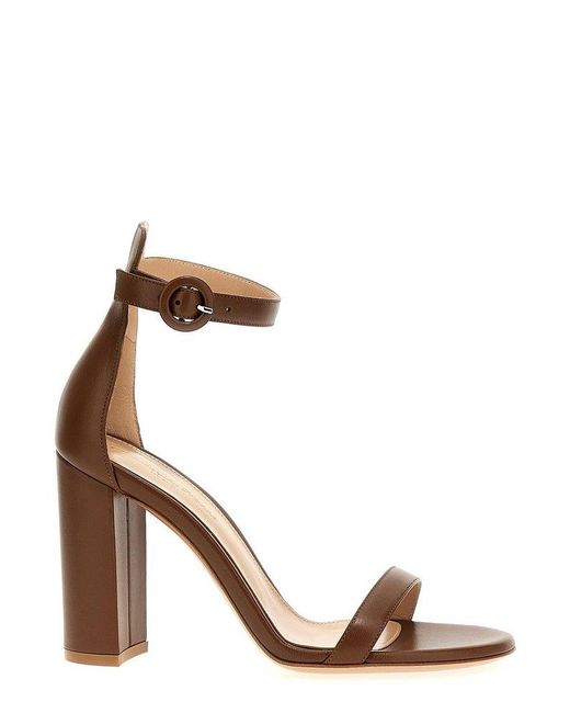 Gianvito Rossi Brown Gaeta Ankle Strap Sandals