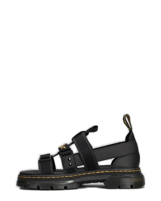Dr. Martens Black Pearson Caged Chunky Sole Sandals for men