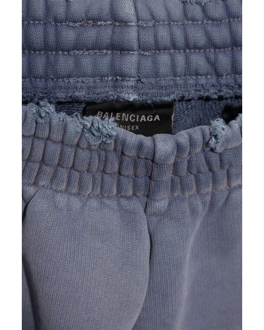 Balenciaga Blue Vintage-Effect Sweatpants