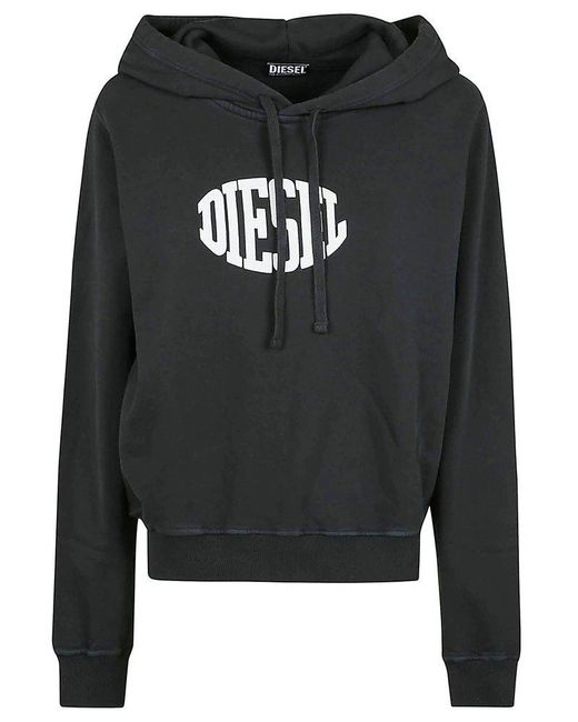 DIESEL Black Logo Print Hooded Sweatshirt