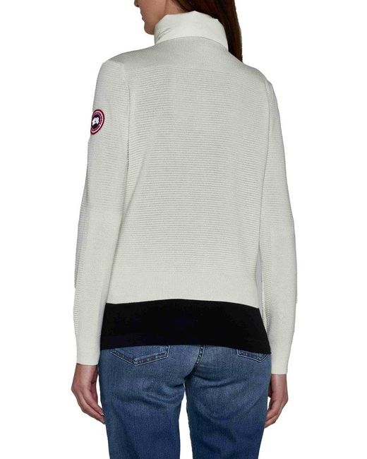 Canada Goose White Hybridge Panelled High-Neck Jacket