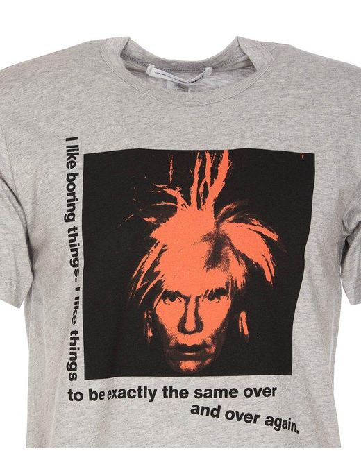 Comme des Garçons Gray Andy Warhol Print T-Shirt for men