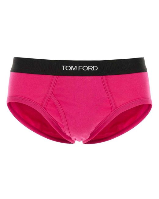 Tom Ford Pink Logo Band Briefs for men