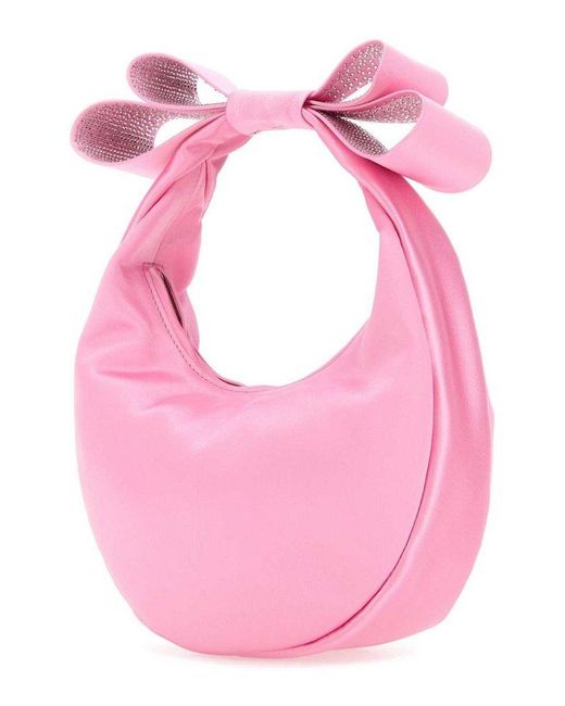 Mach & Mach Pink Small Cadeau Satin Top Handle Bag