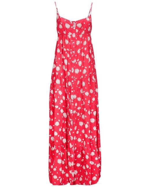Aniye By Floral Printed Sleeveless Long Dress in Red Lyst
