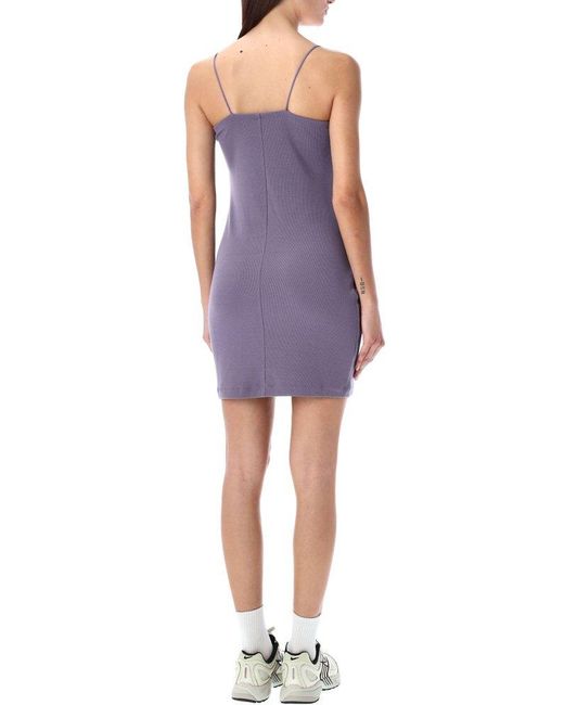 Nike Purple Sportswear Chill Knitted Tight Mini-rib Cami Dress