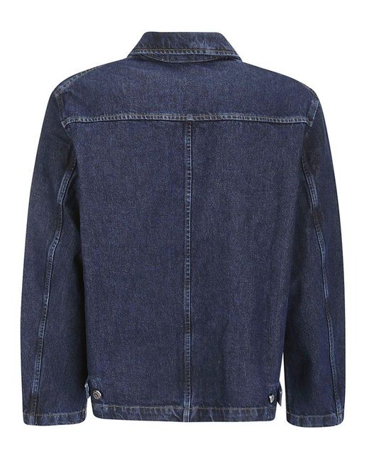 sunflower Blue Spread Collared Buttoned Denim Jacket for men