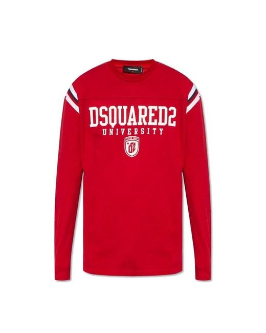 DSquared² Red T-shirt With Long Sleeves, for men