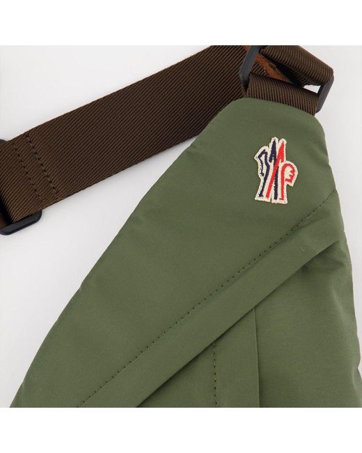 3 MONCLER GRENOBLE Green Logo Patch Belt Bag for men