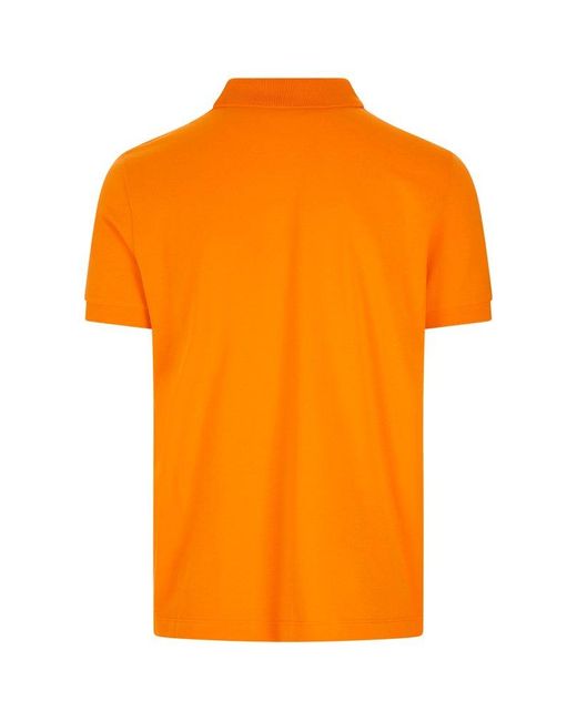 Stone Island Orange Piqué Slim Fit Polo Shirt for men