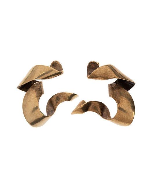 Dries Van Noten Metallic Brass Earrings