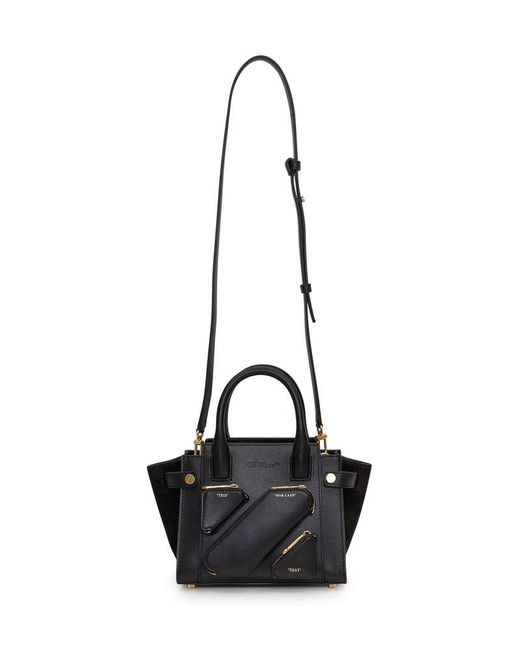 Off-White c/o Virgil Abloh Black Small City Leather Tote Bag