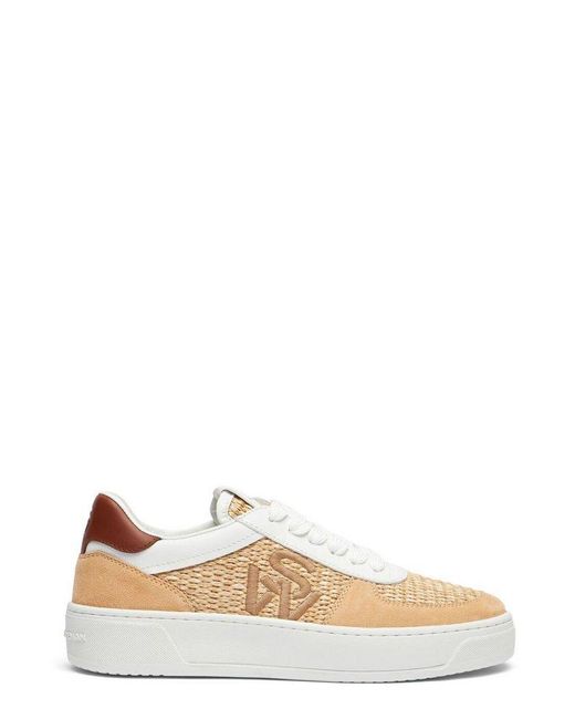 Stuart Weitzman Natural Sw Courtside Logo Sneakers