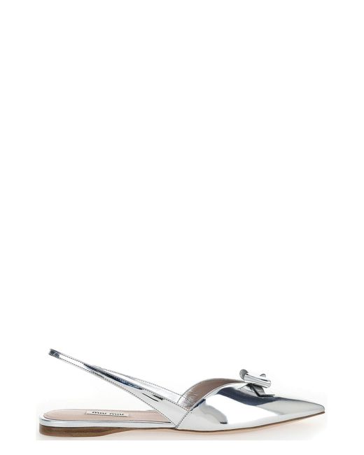 metallic slingback flats
