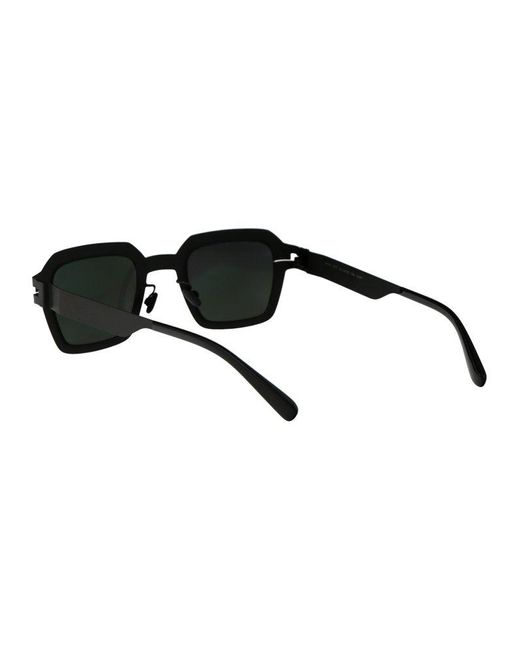 Mykita Black Mott Sun Square Frame Sunglasses