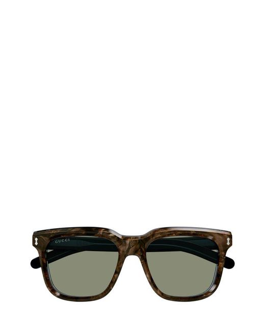 Gucci Black Square Frame Sunglasses for men