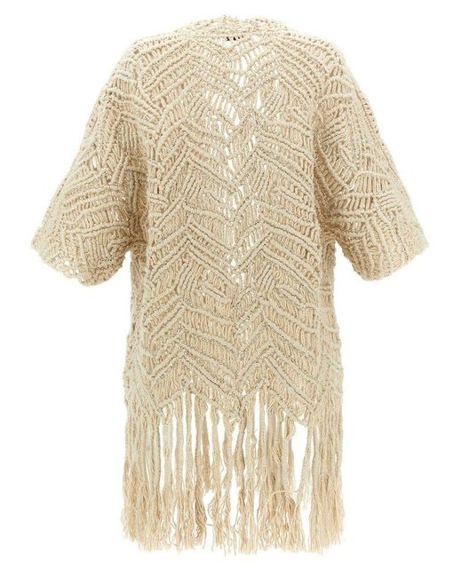 Brunello Cucinelli Natural 'opera Dazzling Macramé' Cardigan