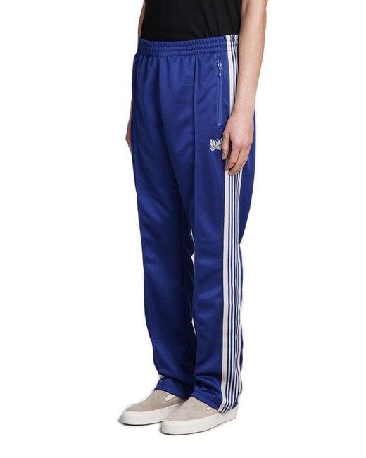 Needles Blue Logo Embroidered Side Band Joggers for men