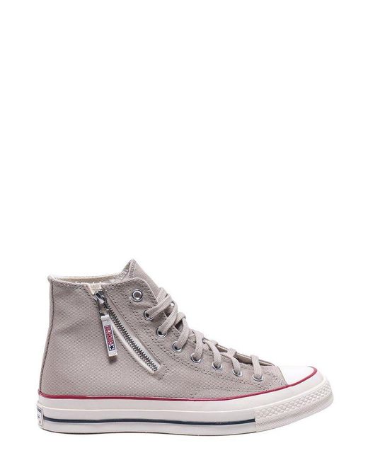 Converse Pink Zip Closure Stitched Profile Lace-up Sneakers for men