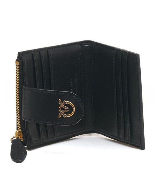 Pinko Black Logo Plaque Bi-Fold Wallet