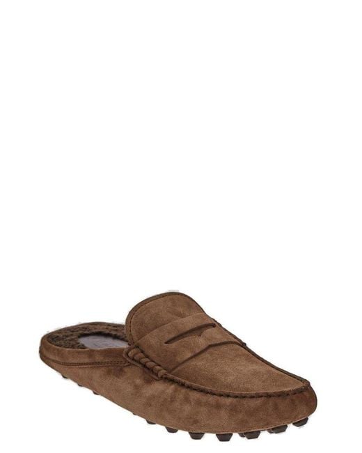 Tod's Brown Gommino Slip-on Slippers for men