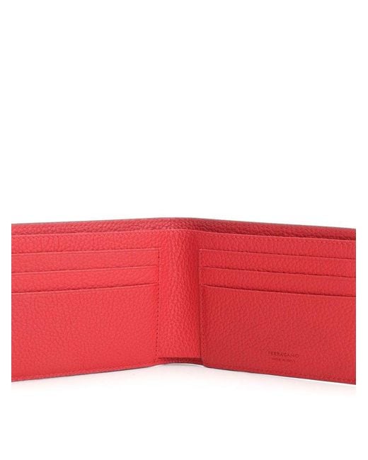 Ferragamo Gray Monogram Printed Bi-Fold Wallet for men