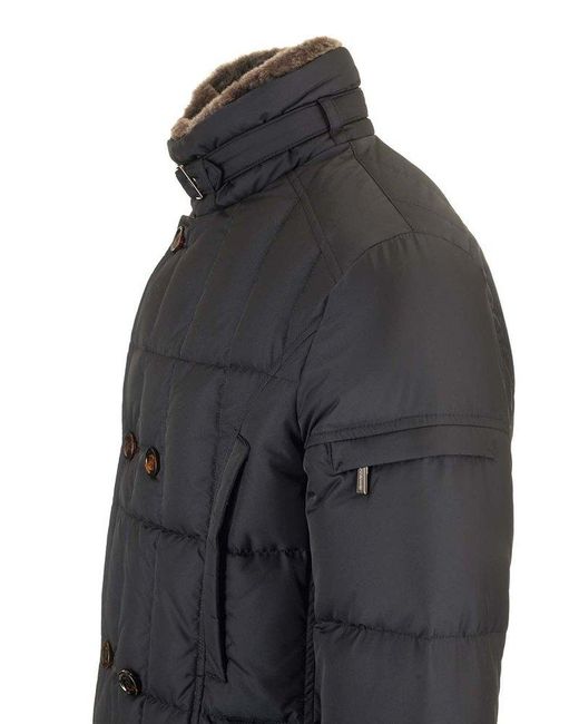 Moorer Black Morris Double-Breasted Padded Coat for men