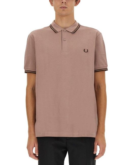 Fred Perry Pink Polo With Logo for men