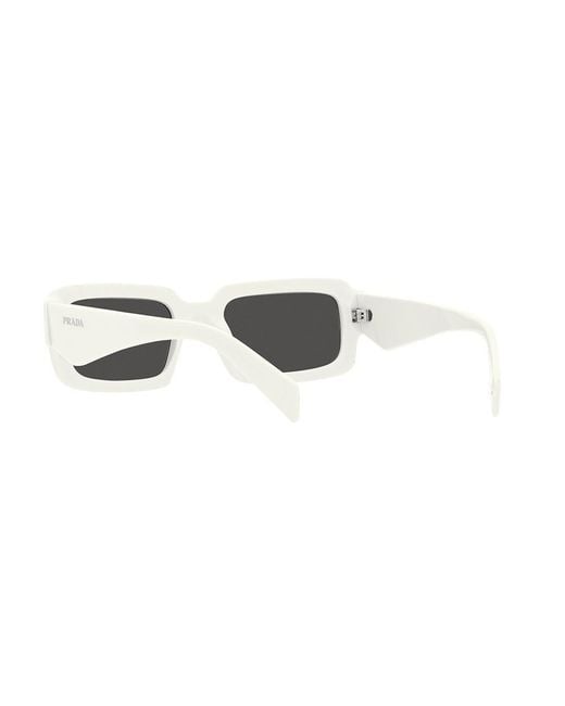 Prada White Rectangular Frame Sunglasses