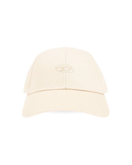 DIESEL Natural Baseball Hat With D Embroidery for men