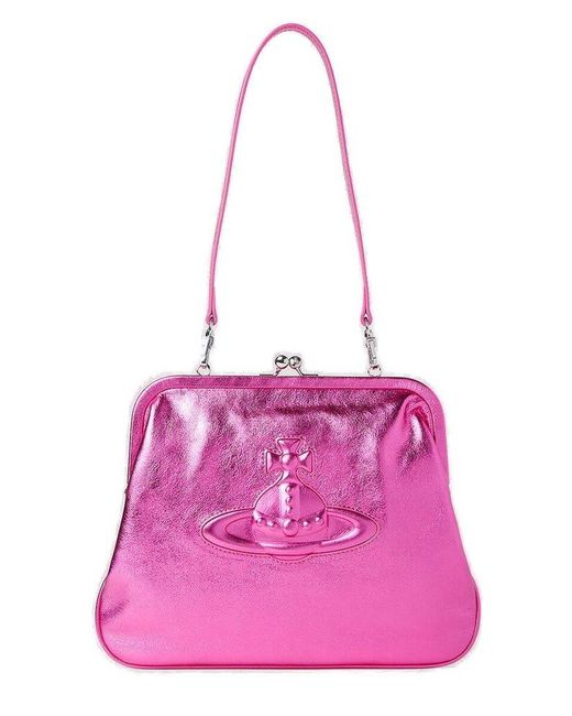 Vivienne Westwood Pink Injected Orb Clutch Bag