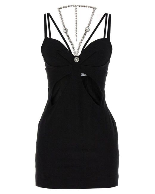 Area Black Butterfly Cut Out Mini Dresses