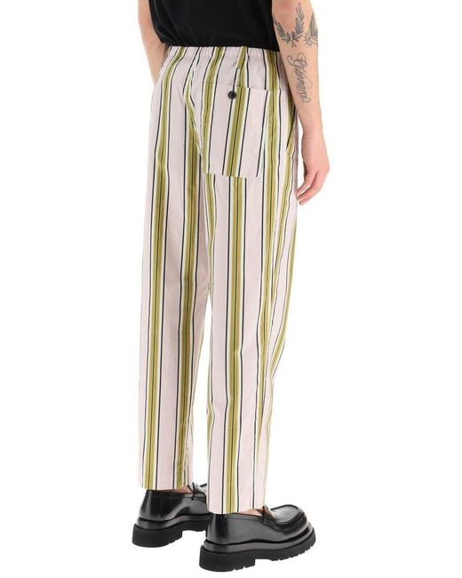 Dries Van Noten Natural Striped Popeline Pants for men