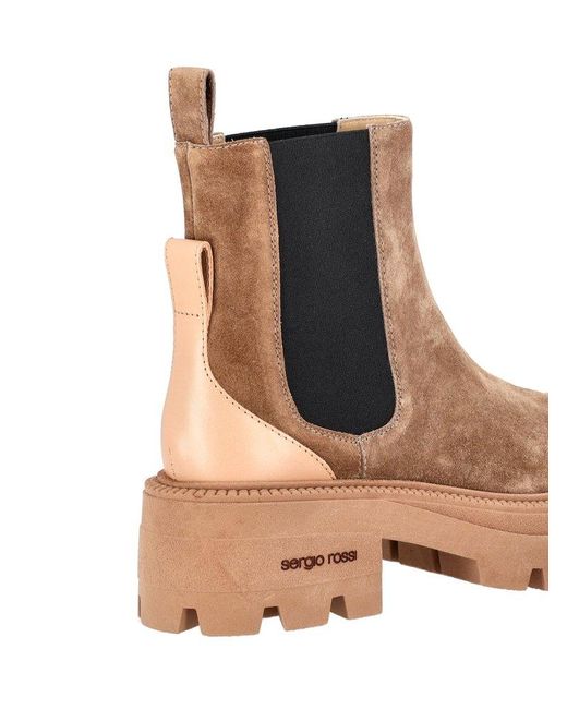 Sergio Rossi Brown Chunky-sole Ankle Boots