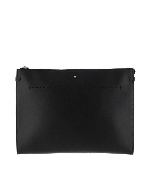 Montblanc Leather 4810 Logo Plaque Clutch Bag in Black for Men | Lyst ...